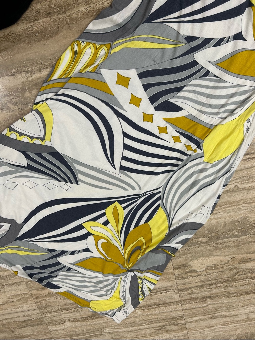 Vintage Strapless Floral-Print Maxi Dress in Yellow & White - Picture 5 of 7